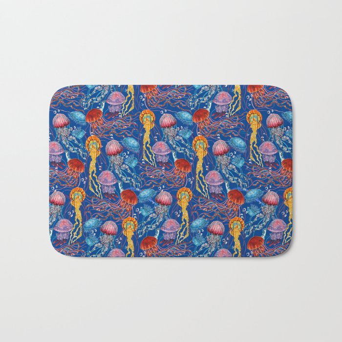 Jellyfish Collection - blue Bath Mat Gallery Image 1