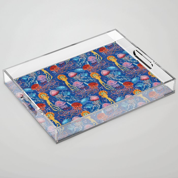 Jellyfish Collection - blue Acrylic Tray Gallery Image 1