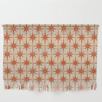 Midcentury Modern Atomic Starburst Pattern Mid Mod Burnt Orange and Beige Wall Hanging Gallery Image 1