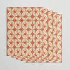 Midcentury Modern Atomic Starburst Pattern Mid Mod Burnt Orange and Beige Wrapping Paper Gallery Image 3