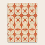 Midcentury Modern Atomic Starburst Pattern Mid Mod Burnt Orange and Beige Notebook Gallery Image 4