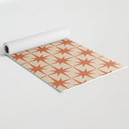 Midcentury Modern Atomic Starburst Pattern Mid Mod Burnt Orange and Beige Yoga Mat Gallery Image 2