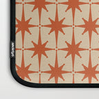Midcentury Modern Atomic Starburst Pattern Mid Mod Burnt Orange and Beige Laptop Sleeve Gallery Image 3