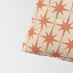 Midcentury Modern Atomic Starburst Pattern Mid Mod Burnt Orange and Beige Pillow Sham Gallery Image 4