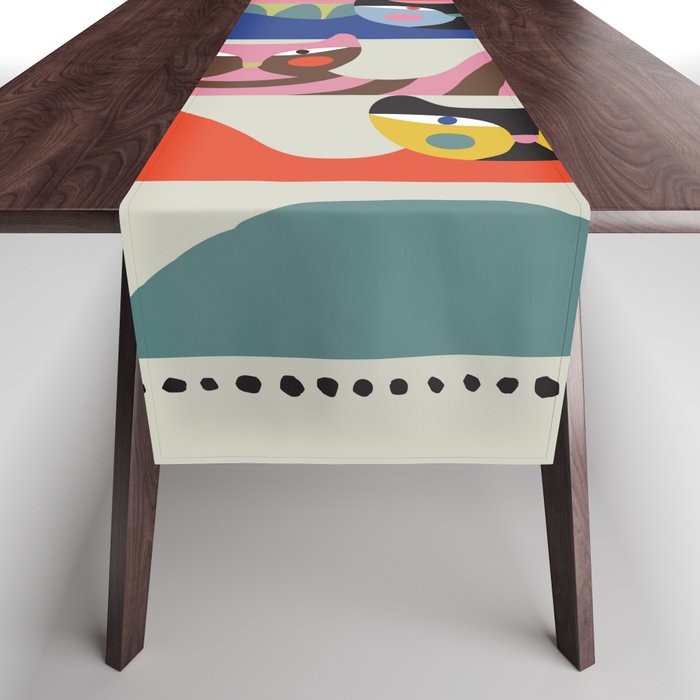 Mid Century Modern Retro Cats Table Runner Gallery Image 1