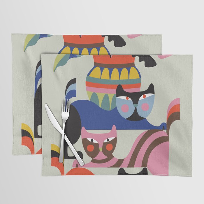 Mid Century Modern Retro Cats Placemat Gallery Image 1