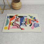 Mid Century Modern Retro Cats Rug Gallery Image 1