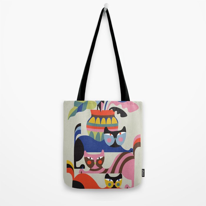 Mid Century Modern Retro Cats Tote Bag Gallery Image 2