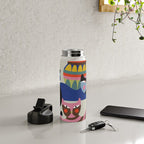 Mid Century Modern Retro Cats Water Bottle Gallery Image 4