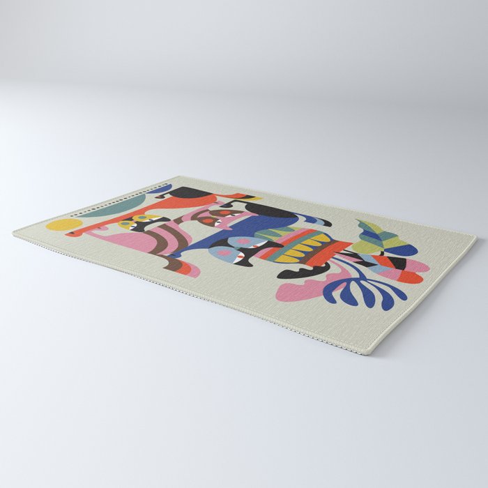 Mid Century Modern Retro Cats Rug Gallery Image 3