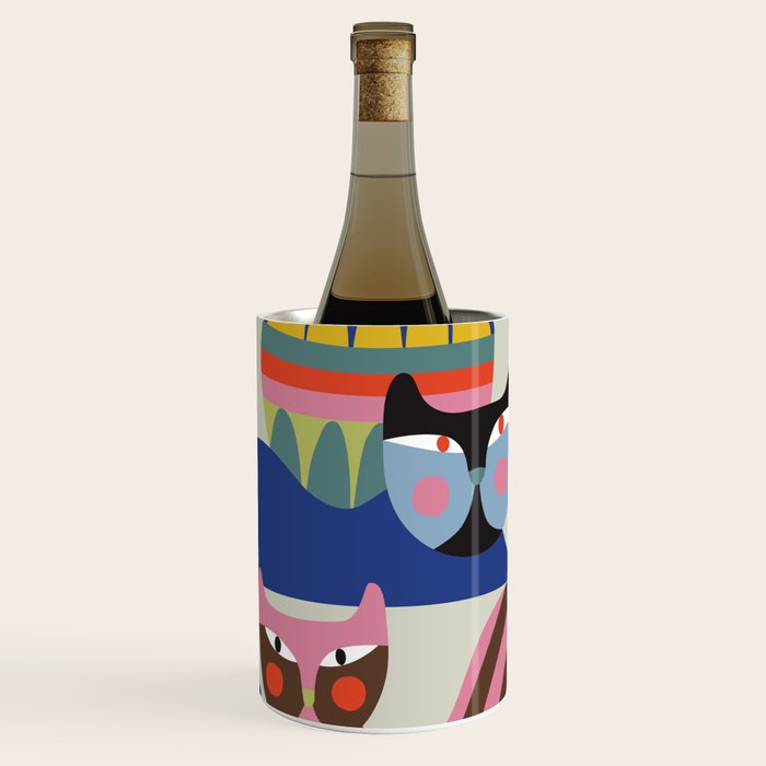 Mid Century Modern Retro Cats Wine Chiller Gallery Image 1
