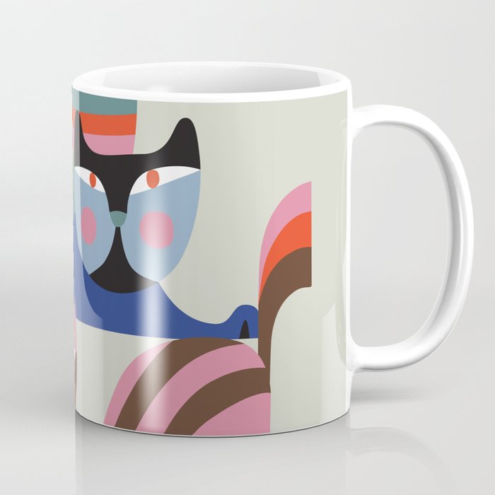Mid Century Modern Retro Cats Coffee Mug Gallery Image 1