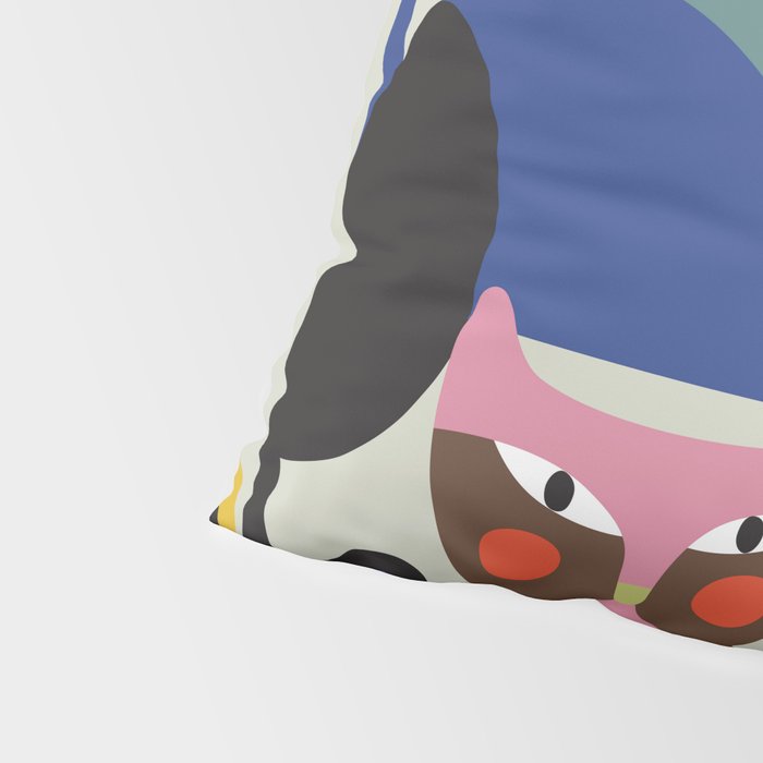 Mid Century Modern Retro Cats Pillow Sham Gallery Image 4