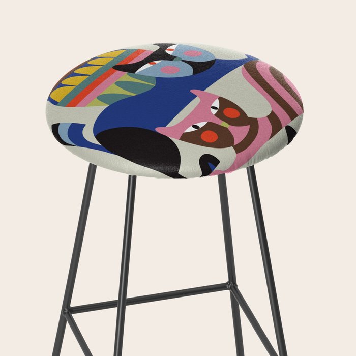 Mid Century Modern Retro Cats Stool Gallery Image 2