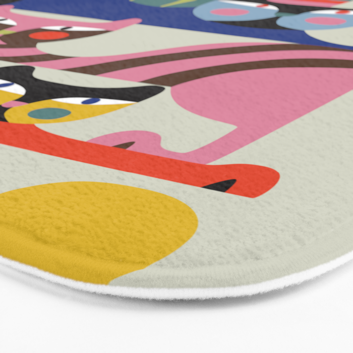 Mid Century Modern Retro Cats Bath Mat Gallery Image 3