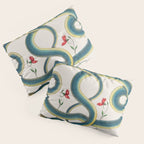 Albertus Seba Snakes Flowers Engraving Pillow Sham Gallery Image 3