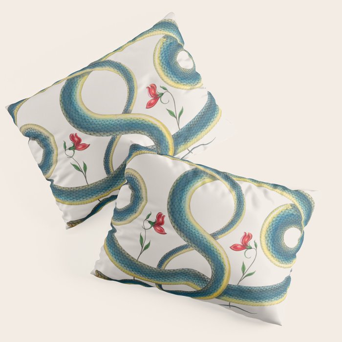 Albertus Seba Snakes Flowers Engraving Pillow Sham Gallery Image 3