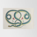 Albertus Seba Snakes Flowers Engraving Rug Gallery Image 2