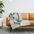 Albertus Seba Snakes Flowers Engraving Throw Blanket Gallery Image 1