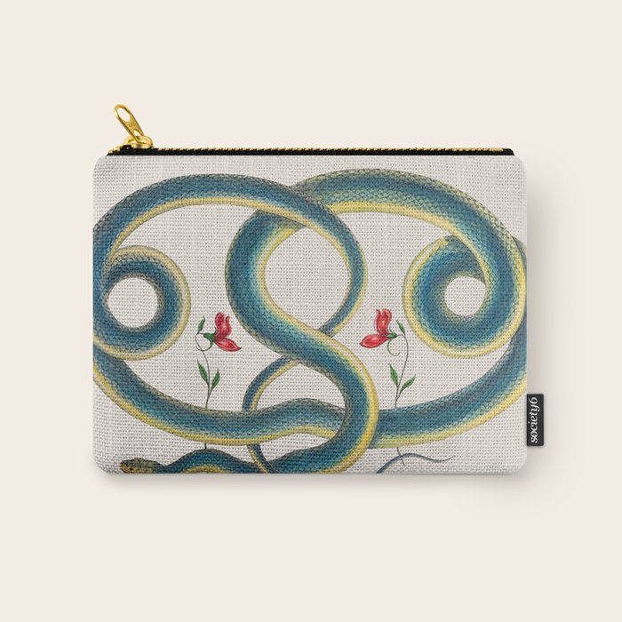 Albertus Seba Snakes Flowers Engraving Carry All Pouch Gallery Image 1