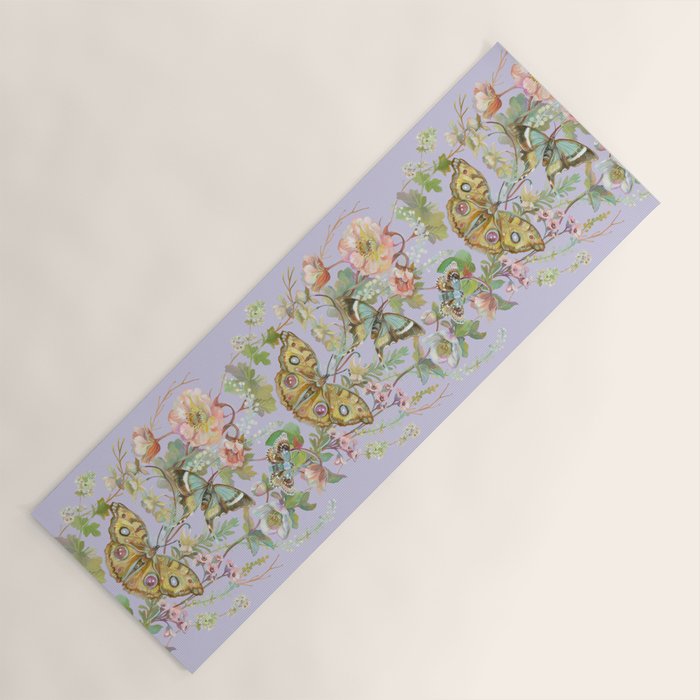 Butterfly Purple Garden Yoga Mat Gallery Image 1