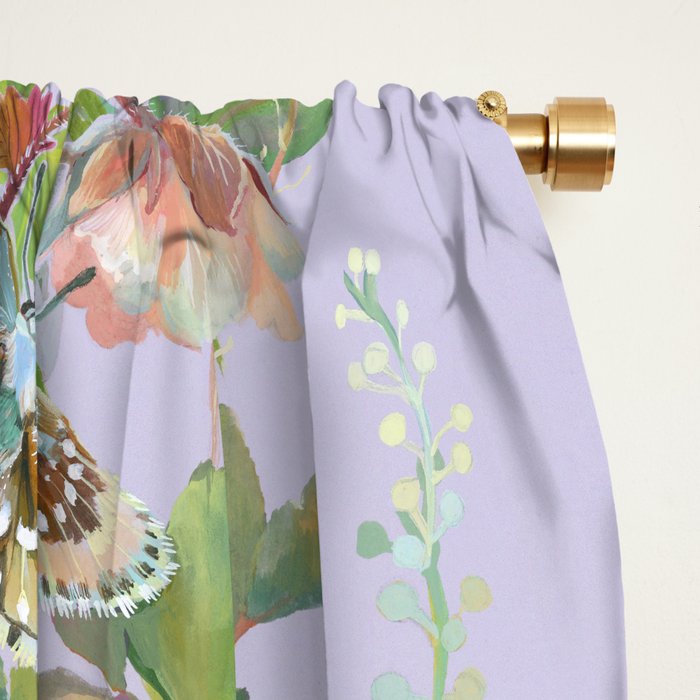 Butterfly Purple Garden Window Curtain Gallery Image 2