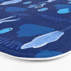 Let's Play Tennis in Navy Blue Bath Mat Gallery Image 3