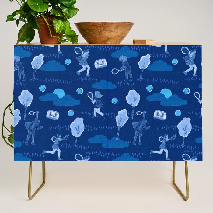 Let's Play Tennis in Navy Blue Credenza Gallery Image 1