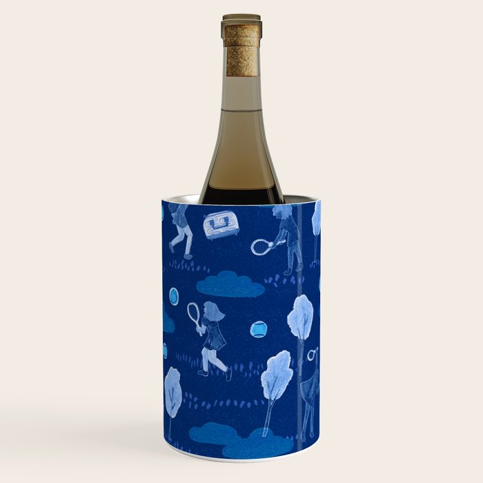Let's Play Tennis in Navy Blue Wine Chiller Gallery Image 1