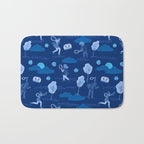 Let's Play Tennis in Navy Blue Bath Mat Gallery Image 1
