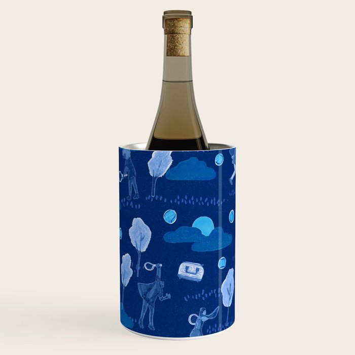 Let's Play Tennis in Navy Blue Wine Chiller Gallery Image 3