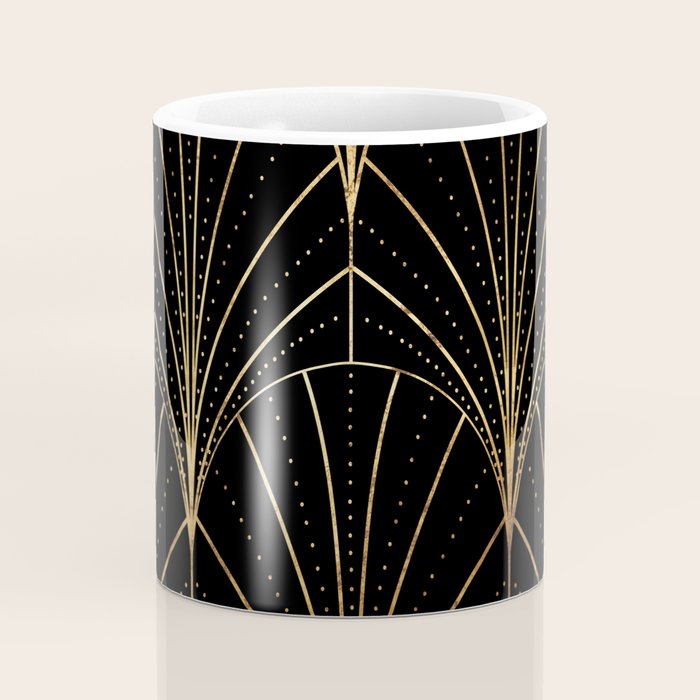 Art Deco Waterfalls // Black Luxe Coffee Mug Gallery Image 4