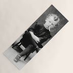 Smoking Boy with Chicken black and white photograph - photography - photographs Yoga Mat Gallery Image 1