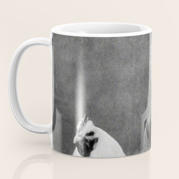 Smoking Boy with Chicken black and white photograph - photography - photographs Coffee Mug Gallery Image 3