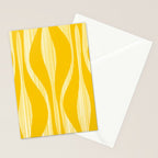 Mid Century Modern Abstract Lounge Striped Ogee Pattern in Yellow and White  Stationery Card Gallery Image 2