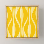 Mid Century Modern Abstract Lounge Striped Ogee Pattern in Yellow and White  Mini Art Print Gallery Image 1