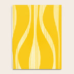 Mid Century Modern Abstract Lounge Striped Ogee Pattern in Yellow and White  Notebook Gallery Image 4