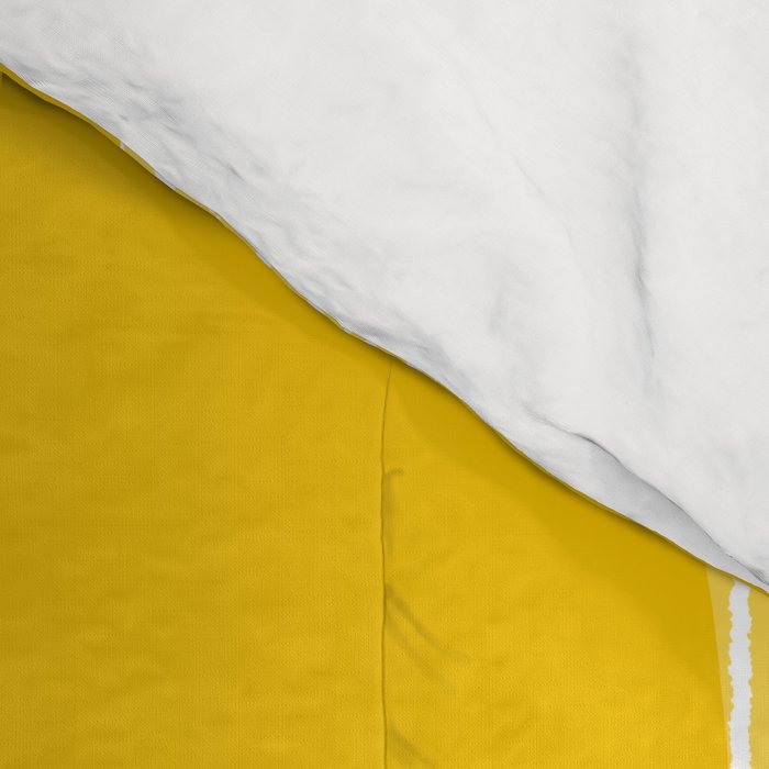 Mid Century Modern Abstract Lounge Striped Ogee Pattern in Yellow and White  Comforter Gallery Image 4