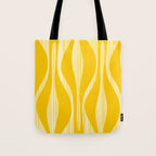 Mid Century Modern Abstract Lounge Striped Ogee Pattern in Yellow and White  Tote Bag Gallery Image 1