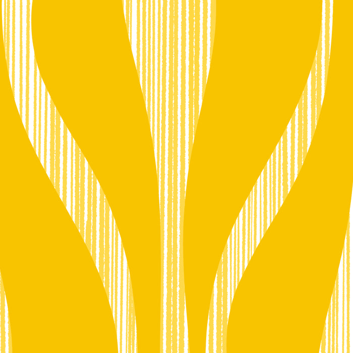 Mid Century Modern Abstract Lounge Striped Ogee Pattern in Yellow and White  Coffee Mug Gallery Image 2