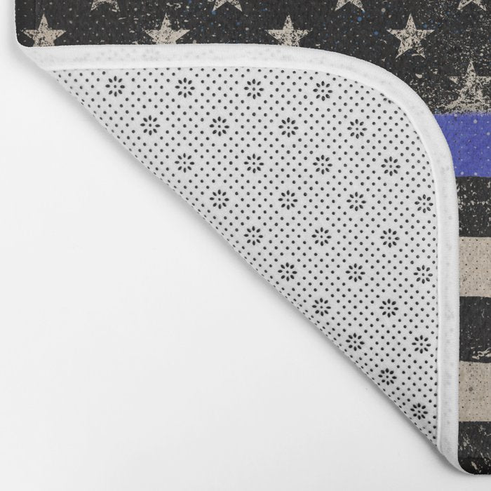 Thin Blue Line Police Flag First Responder USA Hero Bath Mat Gallery Image 2