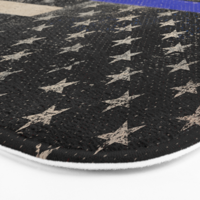 Thin Blue Line Police Flag First Responder USA Hero Bath Mat Gallery Image 3