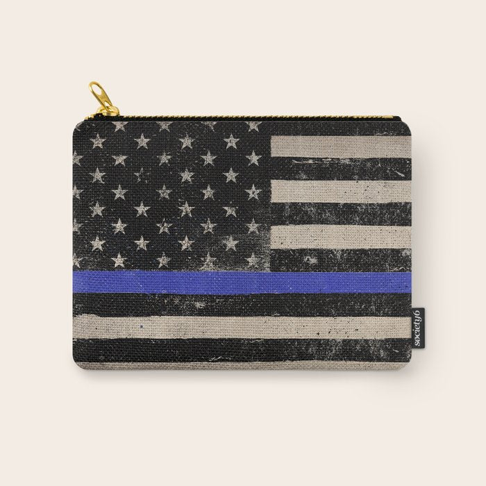 Thin Blue Line Police Flag First Responder USA Hero Carry All Pouch Gallery Image 1