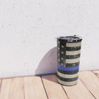 Thin Blue Line Police Flag First Responder USA Hero Travel Mug Gallery Image 4