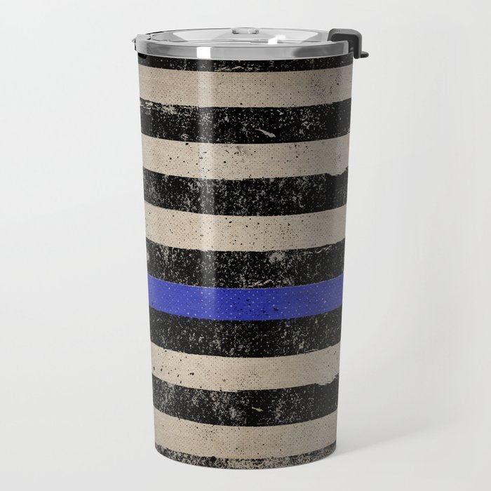 Thin Blue Line Police Flag First Responder USA Hero Travel Mug Gallery Image 2