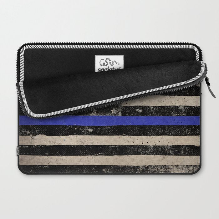 Thin Blue Line Police Flag First Responder USA Hero Laptop Sleeve Gallery Image 2