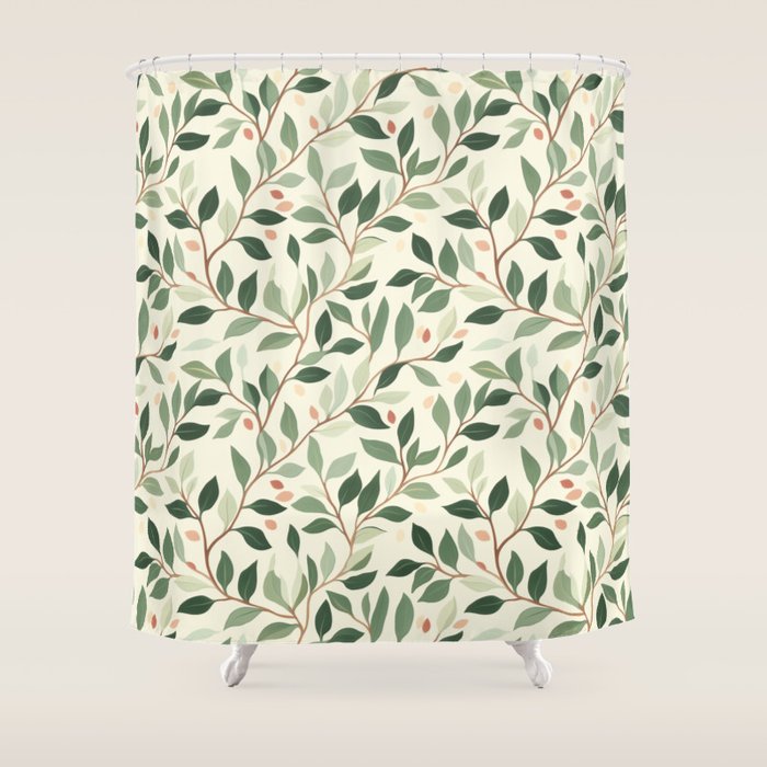 Romantic Botanica Autumn Bloom Shower Curtain Gallery Image 1