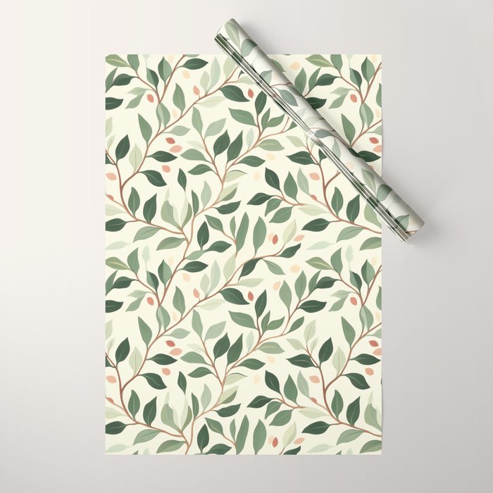 Romantic Botanica Autumn Bloom Wrapping Paper Gallery Image 1