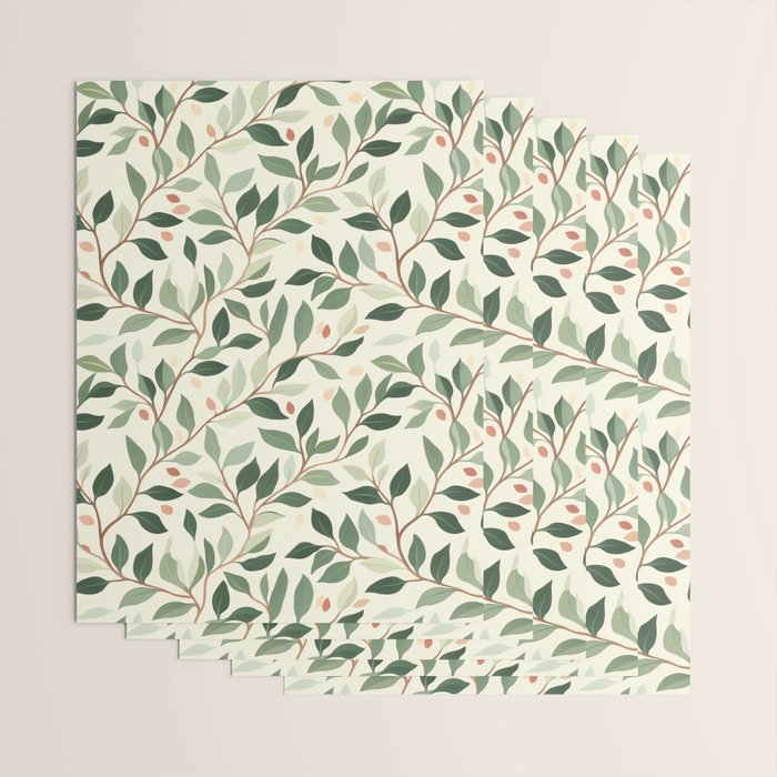 Romantic Botanica Autumn Bloom Wrapping Paper Gallery Image 3
