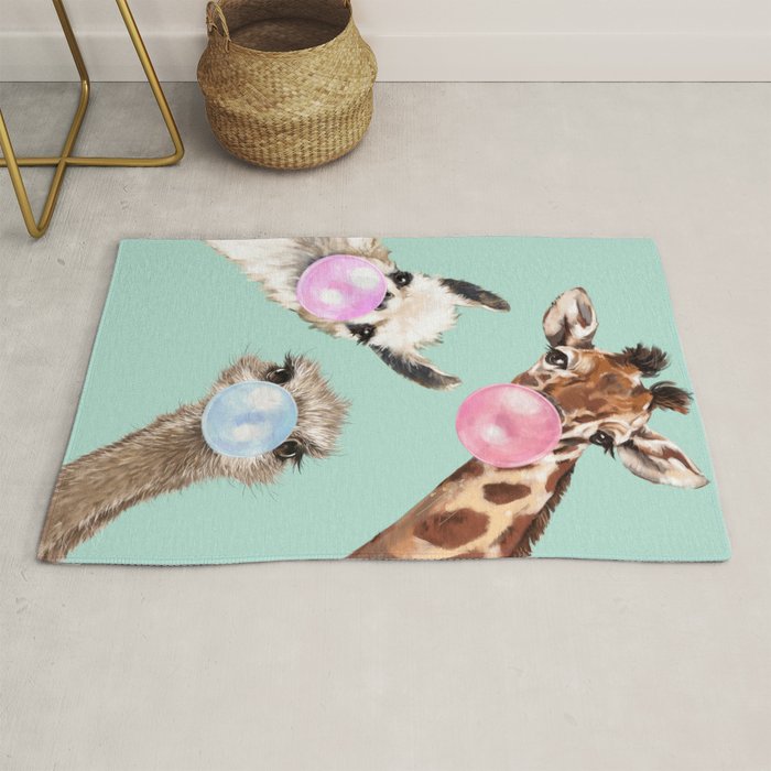 Bubblegum Gangs in Green Rug Gallery Image 1